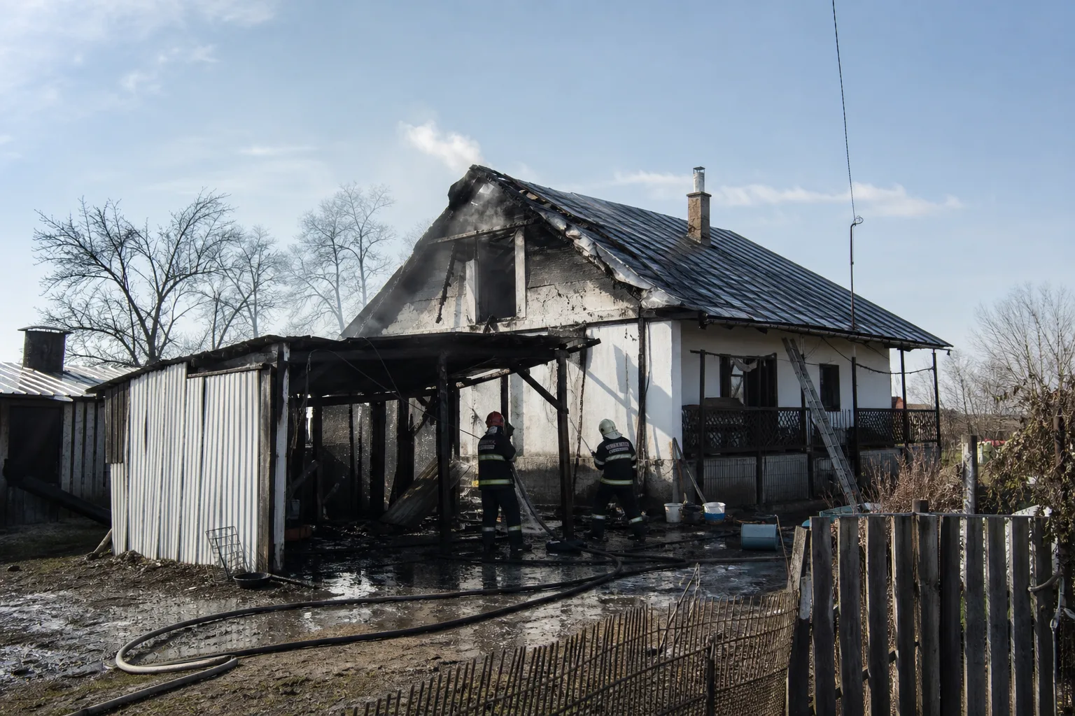 Incendiu la o casă în satul Piscu, Ciolpani: circa 100 mp, fără victime