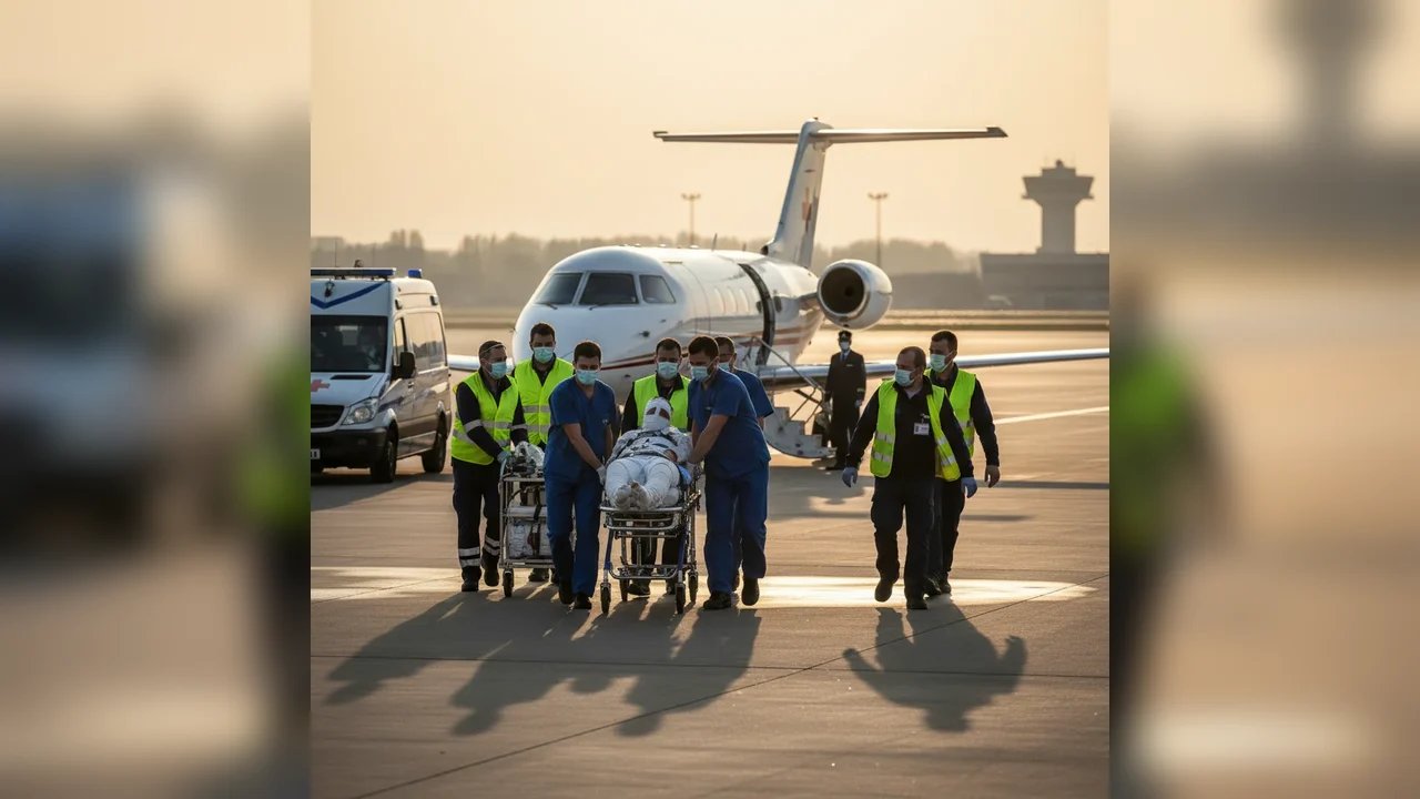 Misiune umanitară aeriană din Ilfov către Bruxelles pentru un pacient cu arsuri