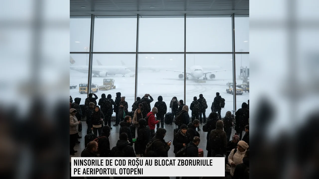 Ninsorile de cod roșu au paralizat temporar zborurile pe Aeroportul Otopeni din Ilfov