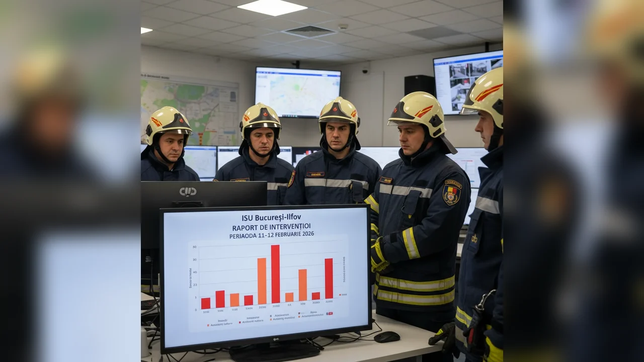 Raport de intervenții ISU București-Ilfov pentru intervalul 11–12 februarie 2026 în județul Ilfov