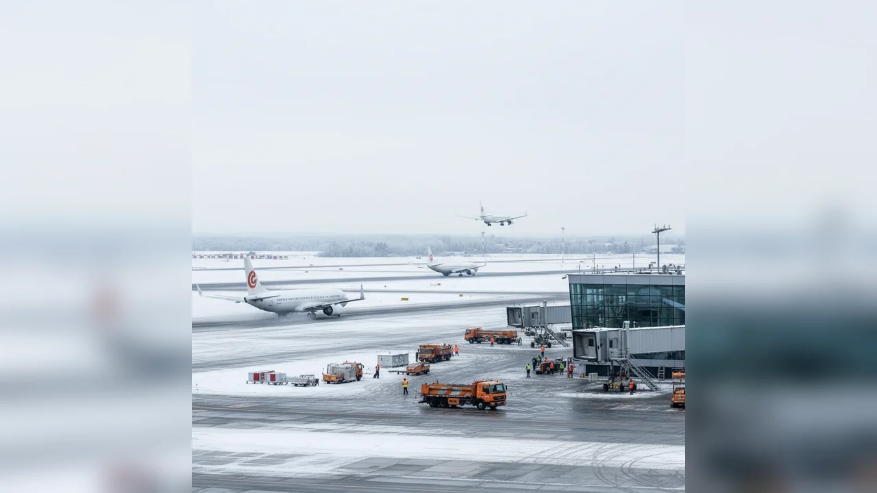 Trafic aerian menținut la normal pe Aeroportul Otopeni, în Ilfov, în pofida gerului