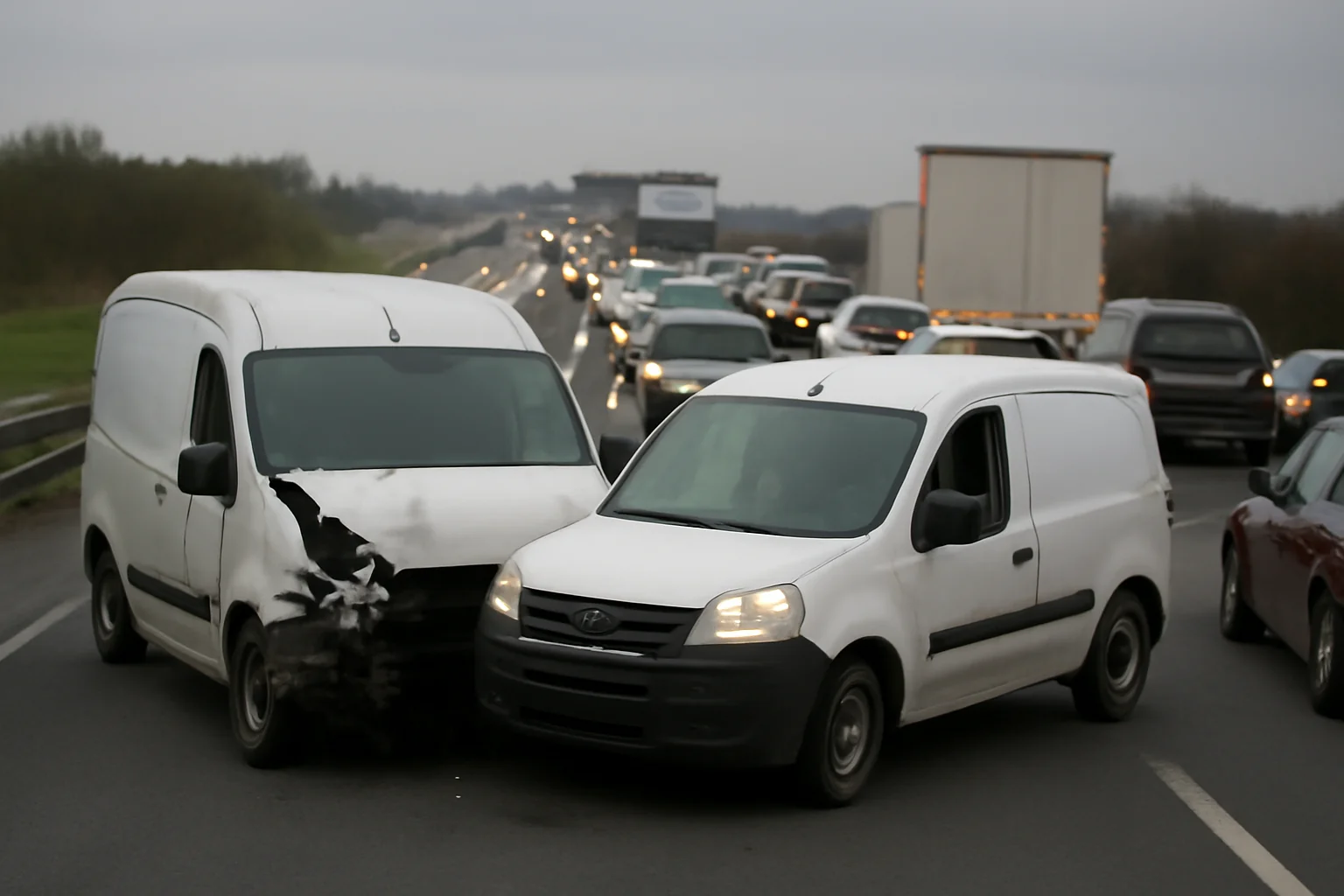 Trafic rutier îngreunat pe Autostrada A0 în Ilfov, lângă Jilava, după un accident între două autoutilitare